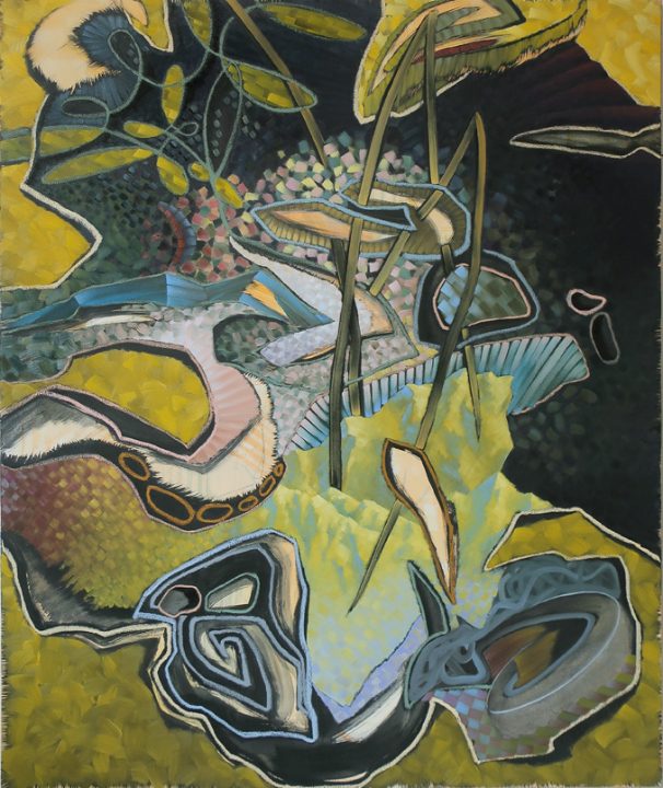 der Gipfel, 2025, 150 x 125 cm, Öl auf Leinwand  ©Ulrike Schüler